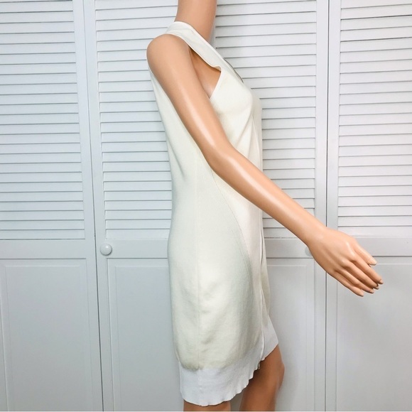RAG & BONE Vivienne Ribbed Ivory Zip Dress Size Large - Picture 6 of 12